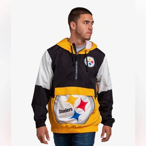 NFL Steelers FOCO NFL mens Steelers Logo Warm-up Windbreaker 2X - Picture 7 of 10